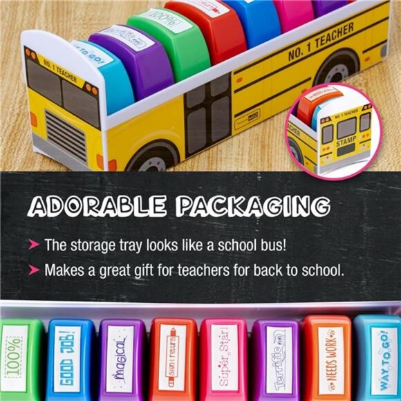 Teacher Stamps‎ - Self Inking Motivational Encouraging and Colorful Set for - Picture 5 of 8